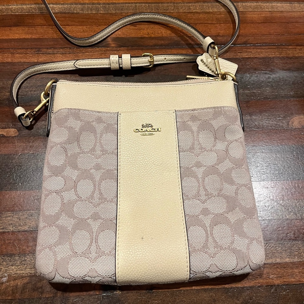 Coach Beige and Cream Crossbody Bag